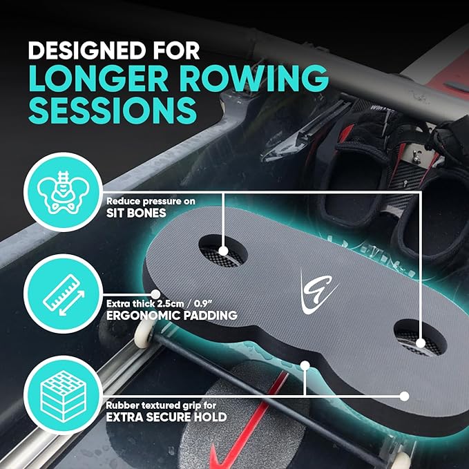 Godfrey Booster Rowing Boat Seat Pad for Men & Women - Anti-Slip Rower Pad for in-Boat, Concept2, Water Rowers & Rowing Machines