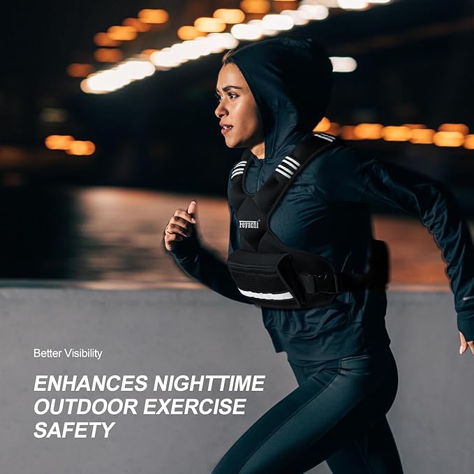 Feyachi Adjustable Weighted Vest - 3-12 lbs/12-20 lbs/20-32 lbs X Type Weight Vest with Reflective Stripe Ideal for Running Workout and Training