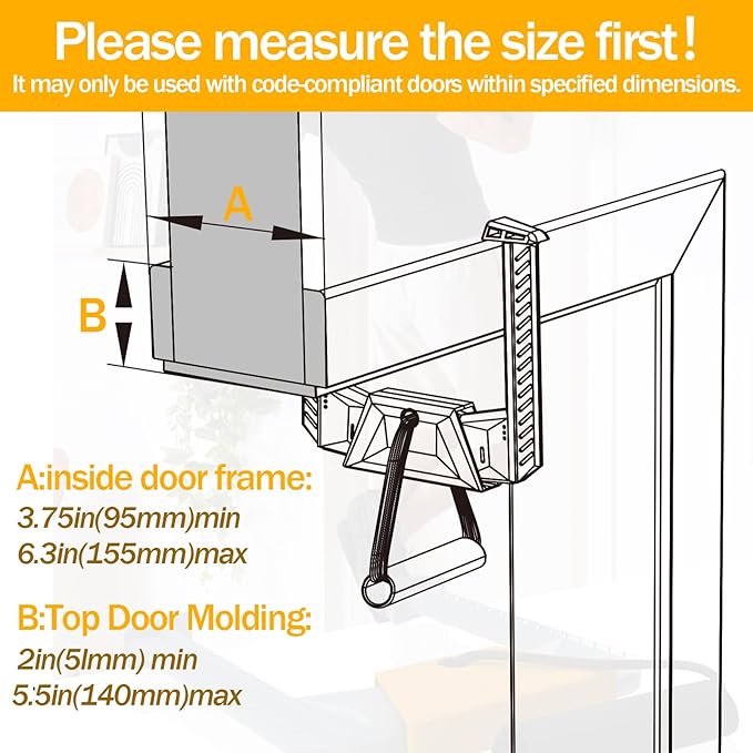 Portable Pull Up Bar - Adjustable Doorway Home Gym with 330lbs Capacity - No Screw Installation for Workout Anywhere - Lightweight Travel Fitness Equipment