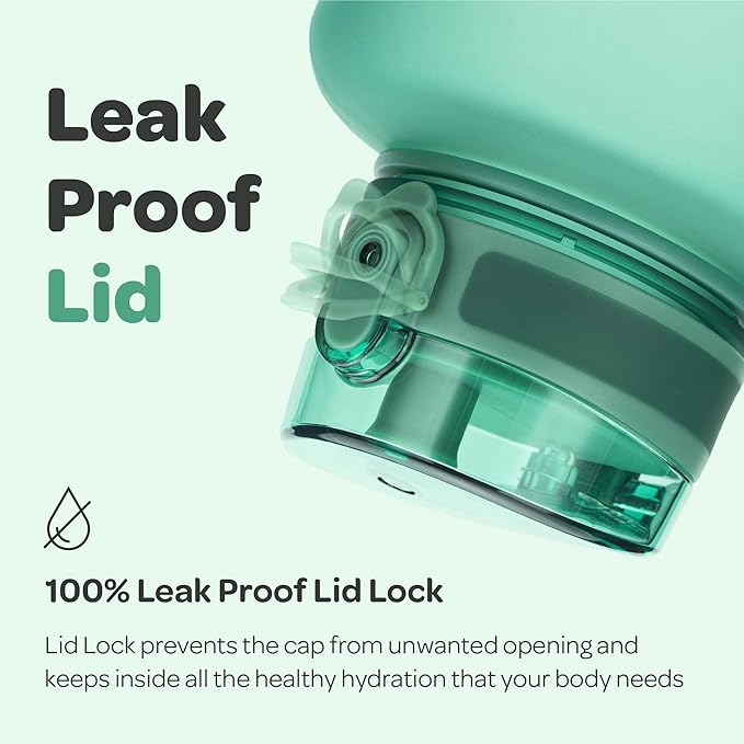 Hydracy Water Bottle with Time Marker -Large BPA Free Water Bottle & No Sweat Sleeve -Leak Proof Gym Bottle with Fruit Infuser Strainer & Times to Drink -Ideal for Fitness Sports & Outdoors