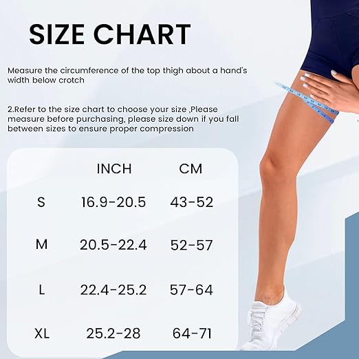 Hamstring Compression Sleeve with 3 Adjustable Straps,Thigh Compression Sleeve for Men Women,Thigh Wrap Compression for Pulled Hamstring,Groin ,Quad,Hamstring Brace for Hamstring Injury, Leg Brace for Upper Thigh support (Black, Medium)