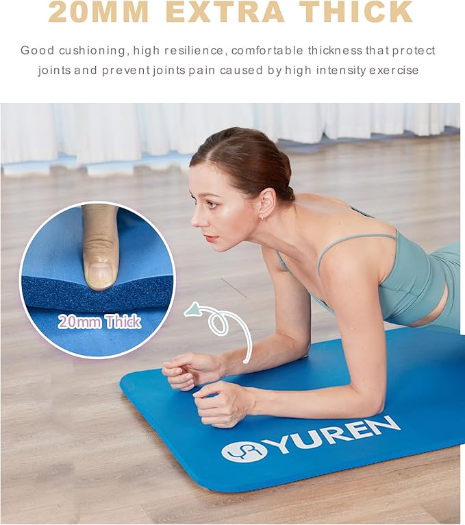 Yoga Mat Thick 1 inch Exercise Mat 76.7"x24" Workout Mats for Home Gym, Non-slip Yoga Mat for Women Men, with Carrying Yoga Bag