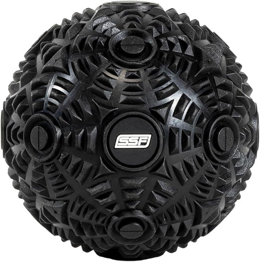 SERIOUS STEEL FITNESS Massage Ball - Deep Tissue Muscle Knot Release Tool - Back, Legs, Shoulders, and More (3" Black Massage Ball)