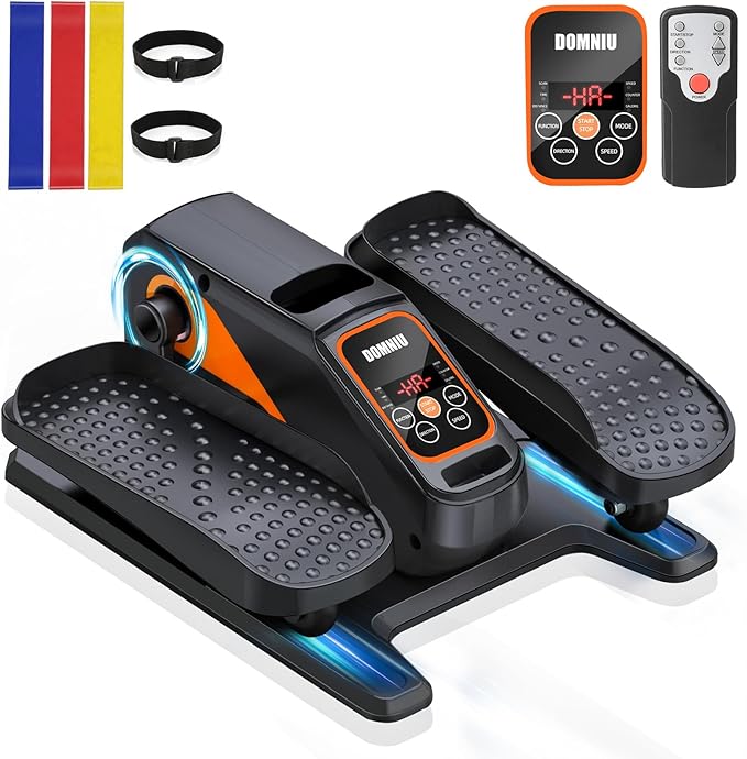 Under Desk Elliptical Machine, Electric Ellipse Leg Exerciser While Sitting for Seniors Adults, Quiet & Portable Electric Seated Pedal Exerciser with Remote Control, 15 Adjustable Speeds, 5 Auto Modes