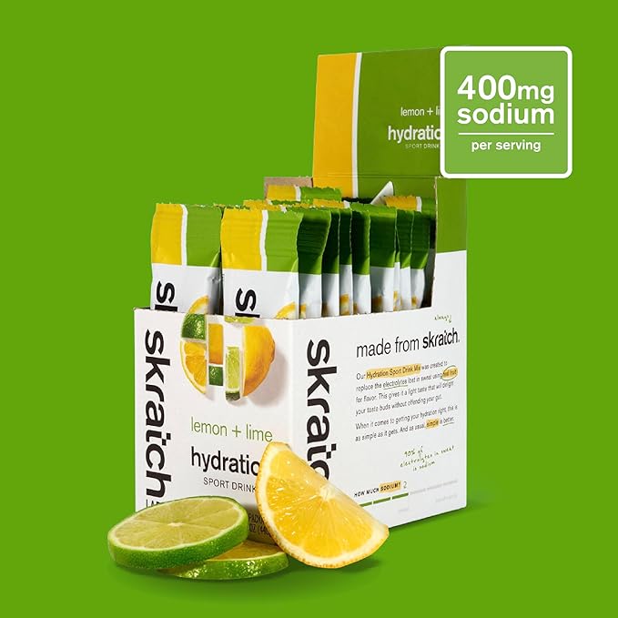 Skratch Labs Hydration Packets - Hydration Drink Mix, Lemon Lime (20ct) - Electrolyte Powder Packets Developed for Athletes and Sports Performance - Gluten Free, Vegan, Kosher