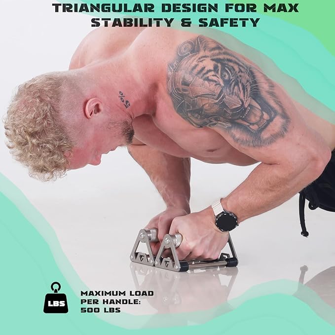 Push Up Stand, Pushup Handles with Aluminum Alloy Grips for Strength Training, Heavy-duty Push Up Bars with Anti-slip, Odor-free Silicone Pads,1 Pair