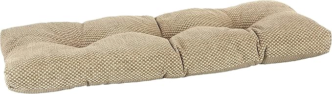 Klear Vu Corner Nook or Piano Seat Omega Non-Slip Tufted Bench Cushion for Indoor Furniture, Entryway Storage, Bay Window, 43 Inches, 19 Tan