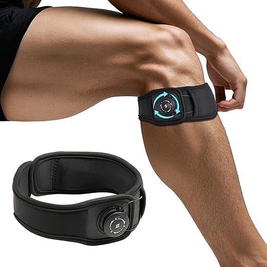 Patellar Tendon Support Strap with Dial, Adjustable Patella Band Stabilizer Knee Brace for Women & Men, Knee Bands for Basketball, Hiking, Running, Jumpers Knee, Tennis and Squats (Medium)
