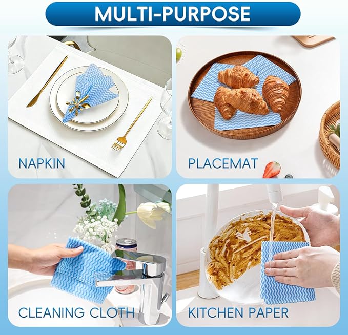 Reusable Kitchen Cleaning Cloths Dish Towels Dish Cloth 11.8X11.8 in,100 ct. Yellow