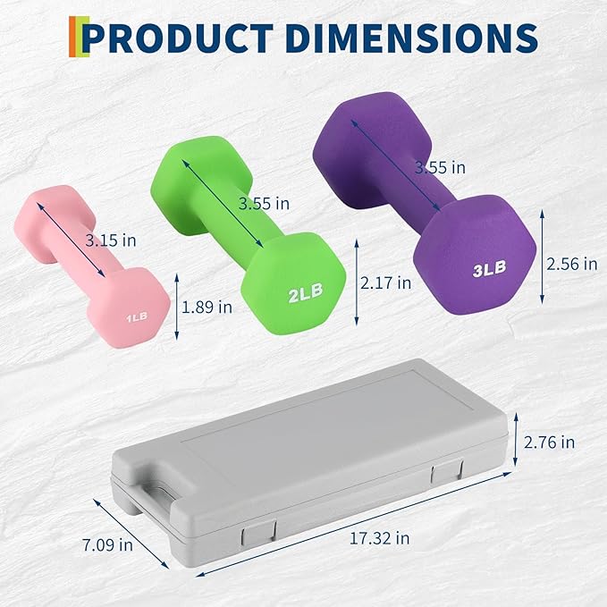 Dumbbell Set for Women and Men, Neoprene Dumbbell Free Hand Weight Set for Home Gym, Packed In Pairs