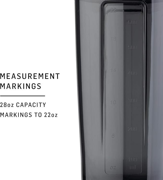 BlenderBottle Shaker Bottle Pro Series Perfect for Protein Shakes and Pre Workout, 28-Ounce, Smoke Grey