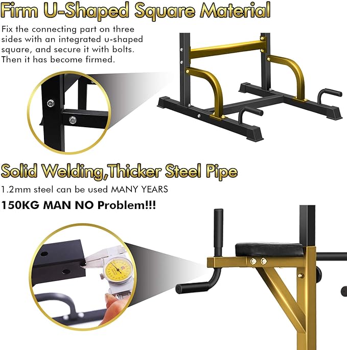 BangTong&Li Power Tower, Pull Up Bar Dip Station/Stand for Home Gym Strength Training Workout Equipment