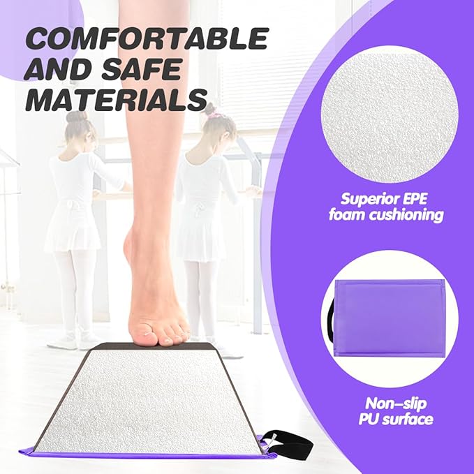 FBSPORT Cheer Stunt Training Stand, PU Non-Slip Stunt Trainer Flyer Stand Cheer for Promotion and Development of Flexibility, Coordination (Purple)