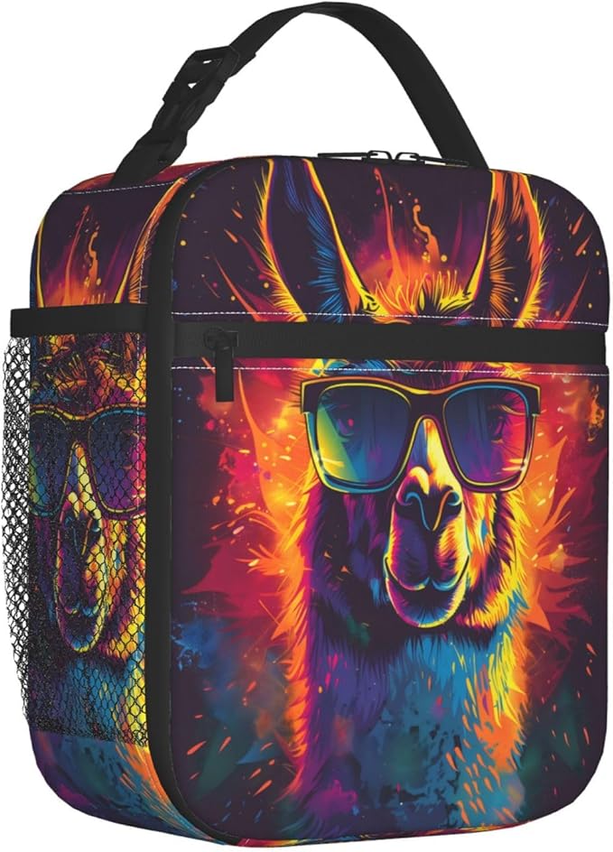 Insulated Lunch Box for Women Men, Alpaca Theme Lunch Box Reusable Portable Lunch Bag Cooler Tote Waterproof Lunch Container for Office Picnic Work Travel