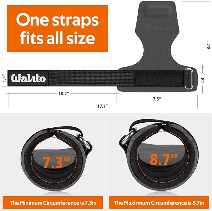 WALITO Weight Lifting Wrist Strap, Double Leather Weightlifting Wrist Straps for Gym Strength Training, Neoprene Padded Wrist Wraps - for Men & Women (Pair)