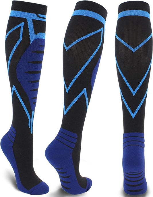 Compression Socks for Men & Women 20-30 mmHg Knee High -Best Support for Medical, Athletic, Sports, Travel (1/2Pairs)