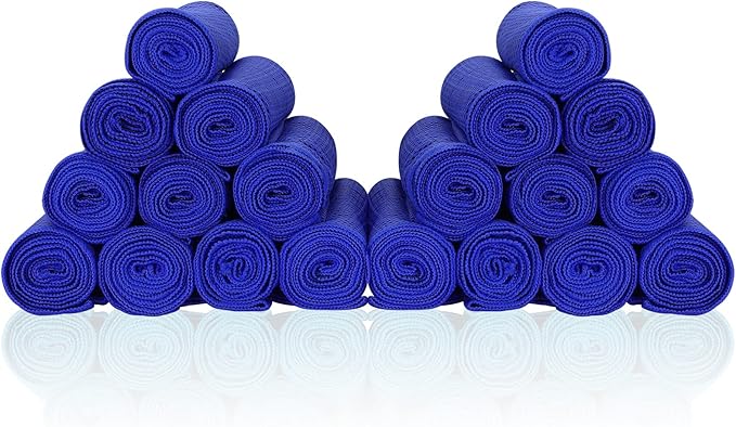 Cooling Towel 20 Pack (40"x12") Ice Towels, 160GSM Soft Breathable, Super Absorbent, Quick Cold Towel, for Bowling, Yoga, Travel, Camping, Golf, Football, Hiking, Outdoor Work