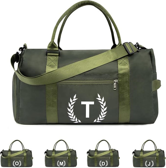 Gym Bag with Shoe Compartment - Personalized Monogrammed Duffle for Sports, Travel, and Workout with Initials