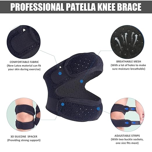 Patellar Tendon Support Strap, Knee Brace for Arthritis Pain and Support, Medical Patella Knee Brace for Knee Pain, Knee Brace for Meniscus Tear for Tendonitis Pain Relief Arthritis Men and Women