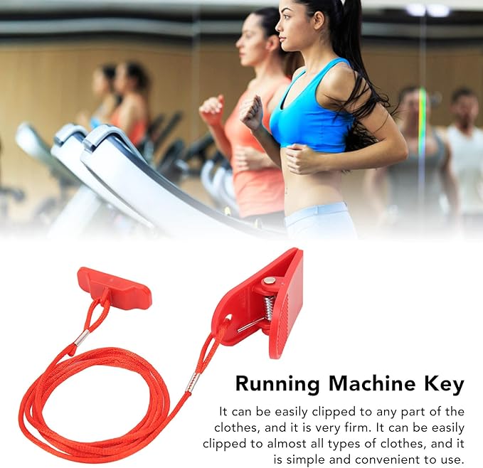Dilwe Treadmill Safety Key, ABS, Magnet, 2Pcs Universal Safety Key Treadmill Replacement Rectangle Red