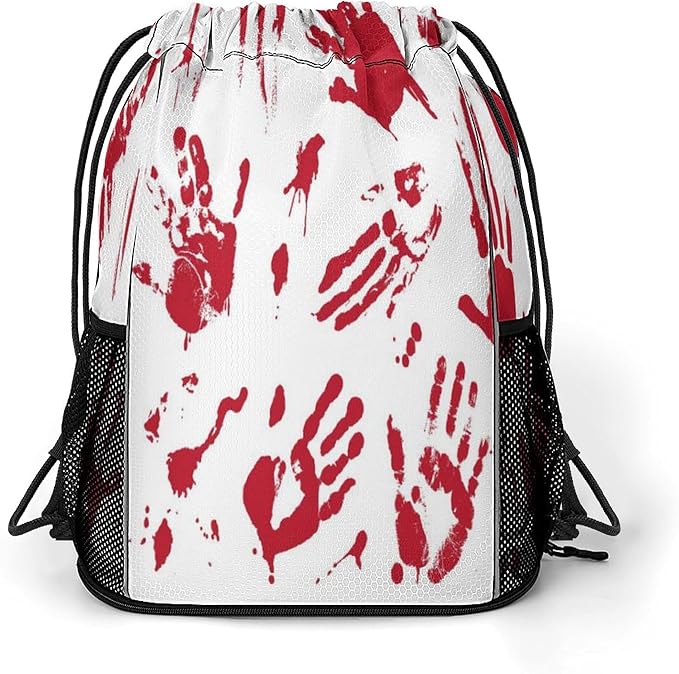 Hand Drawstring Backpack Gym Bag With Shoe Compartment String Bag Sport Beach Swimming Sackpack For Women Men