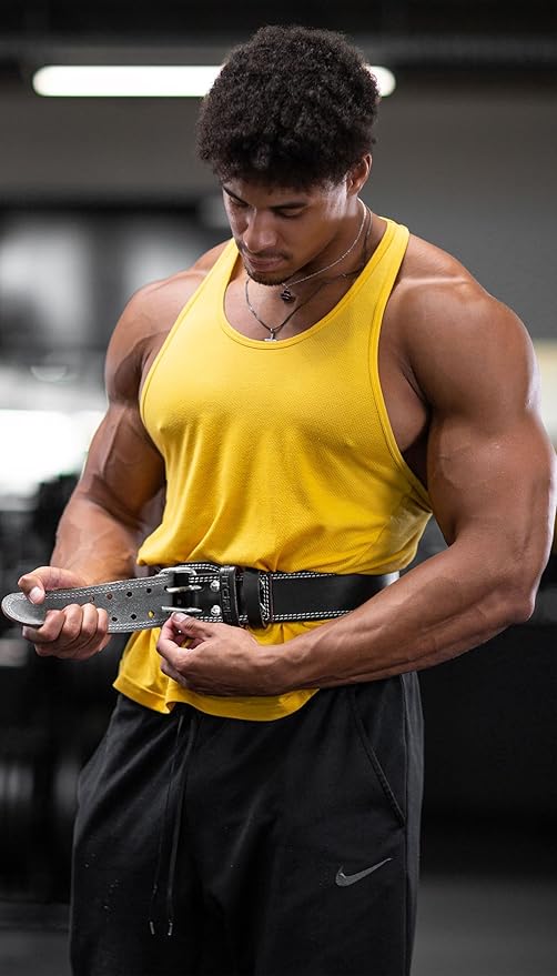 Fitgriff® Classic Weight Lifting Belt (100% Leather) for Men and Women - Gym Belt for Squats, Deadlift, Back Support