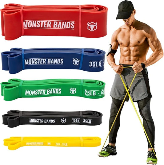 Pull Up Bands, Resistance Bands (Set of 5) – Pull Up Assistance Bands Set – Exercise Workout Bands for Working Out, Strength Training, Stretching & Physical Therapy