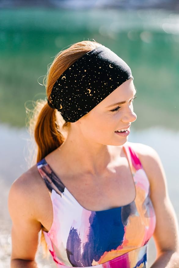 Maven Thread Workout Headbands for Women, 4 inch Thick Wide Non Slip Sweatbands, 2 Pack