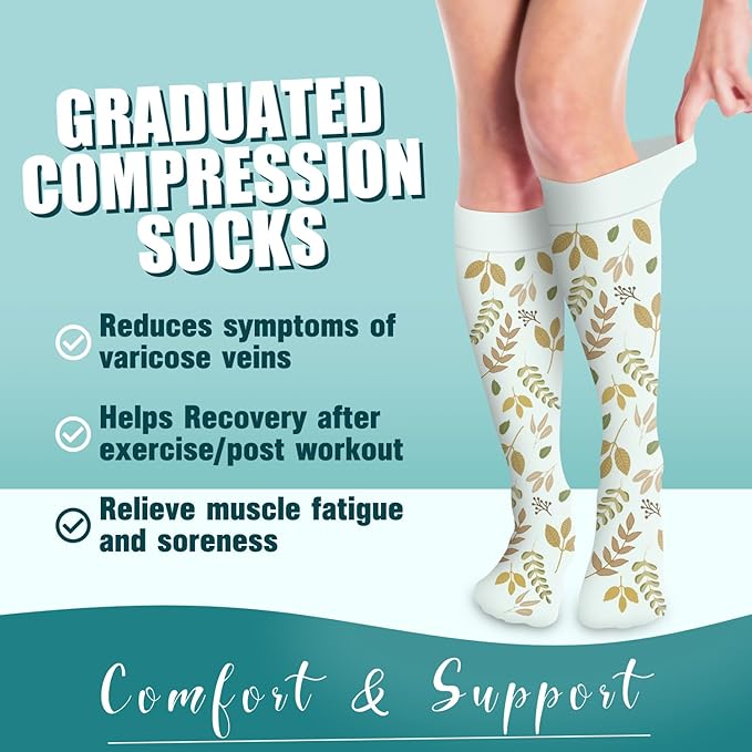 COOLOVER Compression Socks for Women and Men - Best for Circulation, Running, Athletic, Recover, Nurse, Travel