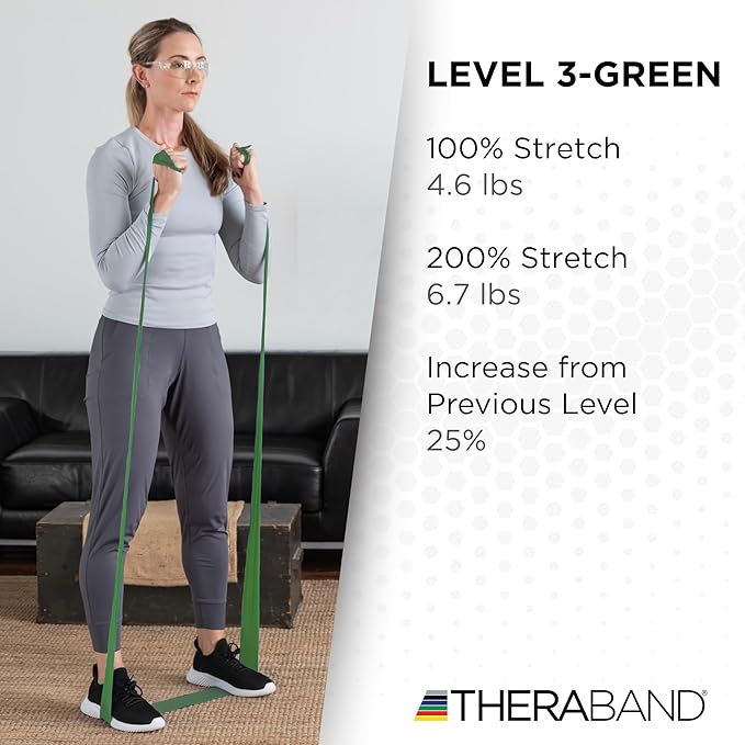 THERABAND Resistance Band, Black, Special Heavy, 50-Yard Roll, Latex Elastic Band for Exercise