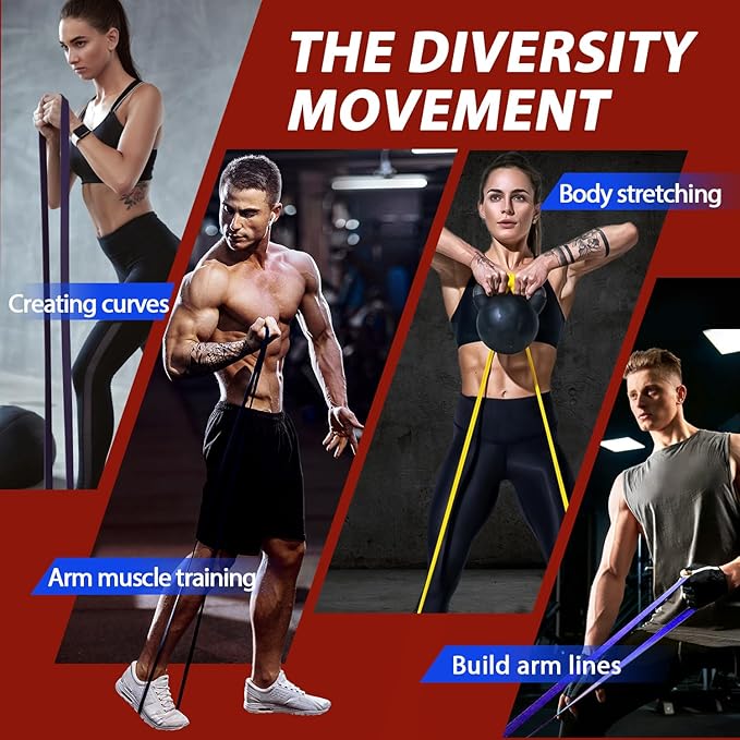 LEEKEY Resistance Bands Set for Pull-Up Assistance & Full-Body Training, Multi-Level Exercise Bands with Bag for Home Workouts, Physical Therapy, Strength Training (Men/Women)