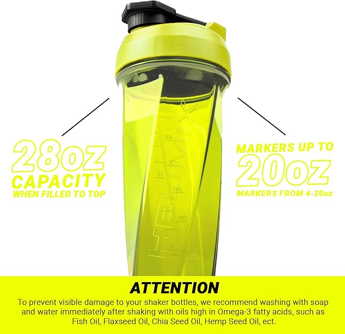 HELIMIX 2.0 Vortex Blender Shaker Bottle Holds upto 28oz | No Blending Ball or Whisk | USA Made | Portable Pre Workout Whey Protein Drink Shaker Cup | Mixes Cocktails Smoothies Shakes | Top Rack Safe