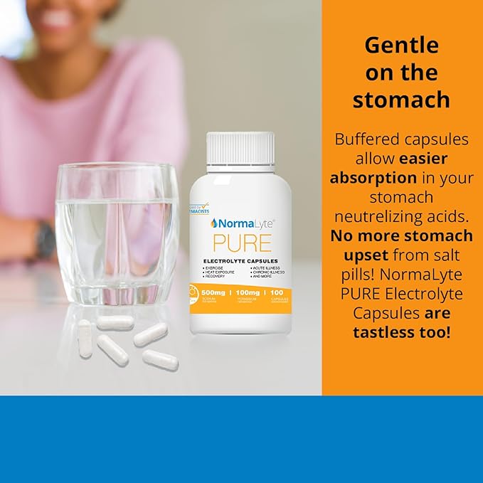 NormaLyte Electrolyte Capsules - Replenish Electrolytes for Peak Performance - Hydration Salt Pills with Essential Minerals for Energy Boost, and Muscle Recovery - 100ct/Bottle