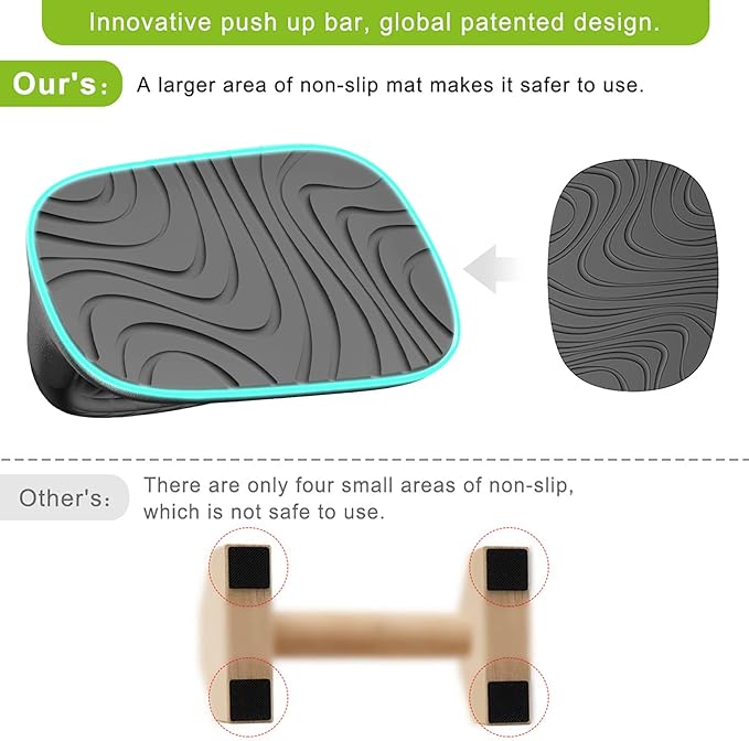 SELEWARE Push Up Bars Pushup Stands Handstand Bars, Soft Rubber Handle Provide Comfy Grip, Fit for Calisthenics, Fitness, Floor strength training, Stable and Sturdy Construction Support 500 lbs