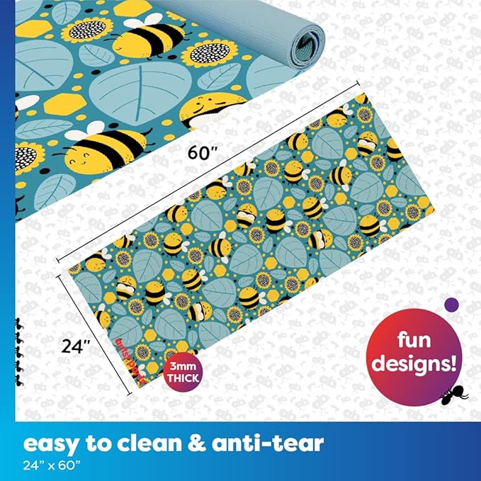 Antsy Pants Kids Yoga Mat - Yoga Mat for Kids, Yoga Mats for Home Workout, Travel Yoga Mat, Yoga Mat Non Slip, 60” x 24”, 3mm Free of Toxic Phthalates