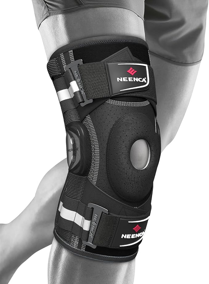 NEENCA Professional Knee Brace for Knee Pain, Hinged Knee Support with Patented X-Strap Fixing System, Medical for Pain Relief, Arthritis, Meniscus Tear, ACL, PCL, MCL, Runner, Sport -FSA/HSA Eligible