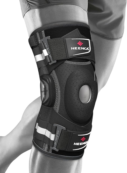 NEENCA Professional Knee Brace for Knee Pain, Hinged Knee Support with Patented X-Strap Fixing System, Medical for Pain Relief, Arthritis, Meniscus Tear, ACL, PCL, MCL, Runner, Sport -FSA/HSA Eligible
