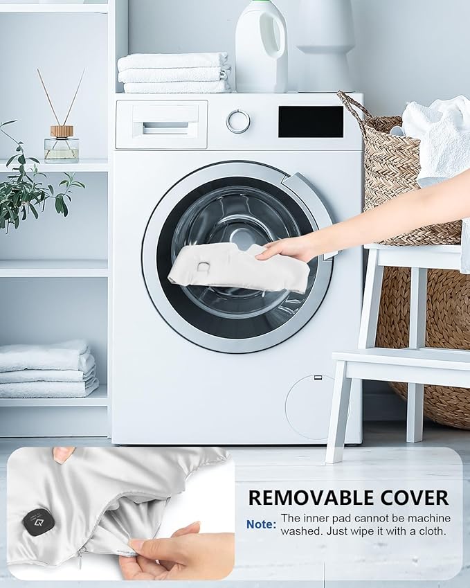 Silk Heated Eye Mask, 2000mAh Large Size Cordless Sleep Mask Warm Eye Compresses Electric Eye Heating Pad for Stye Blepharitis Dry Eyes Sinus Migraine Gifts for Men Woman (Grey)