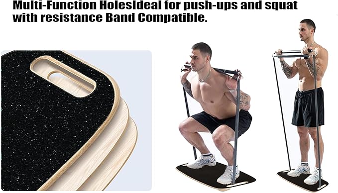 Balance Board trainer for Adults Kids，Hockey snowboard wobble board，450Lbs remarkable core trainer made of wood/Less Plastic