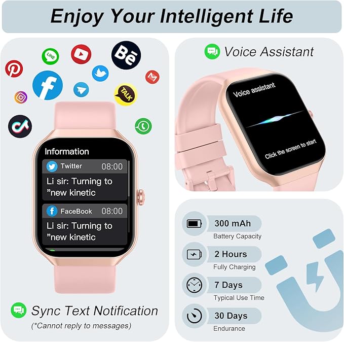 Smart Watch, Smartwatch for Men Women 110 Sport Modes Fitness Watch, Smart Watches with Sleep Heart Rate Monitor, Pedometer, IP68 Waterproof for iOS Android