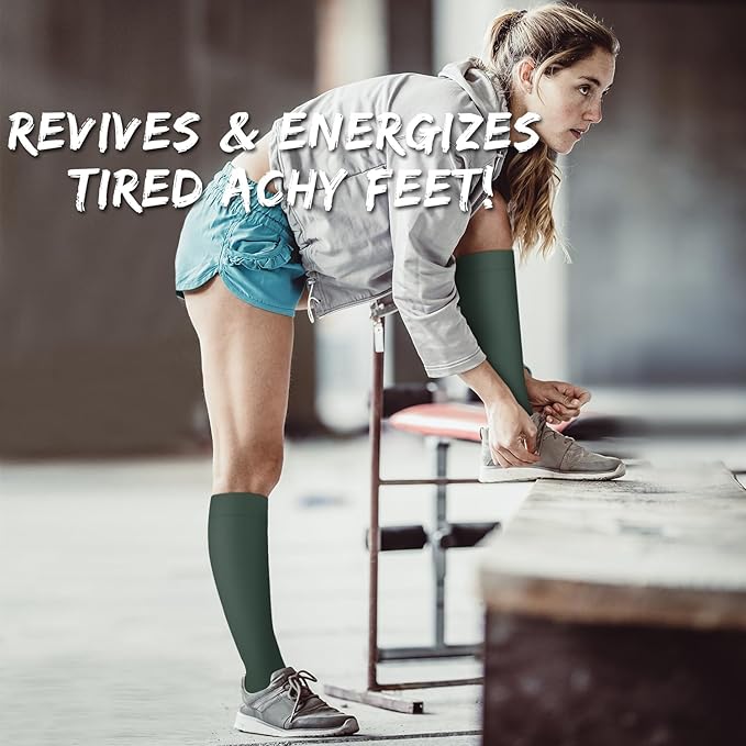 Copper Compression Socks for Women and Men(6 Pairs)-Best Support for Running, Athletic, Nursing, Travel