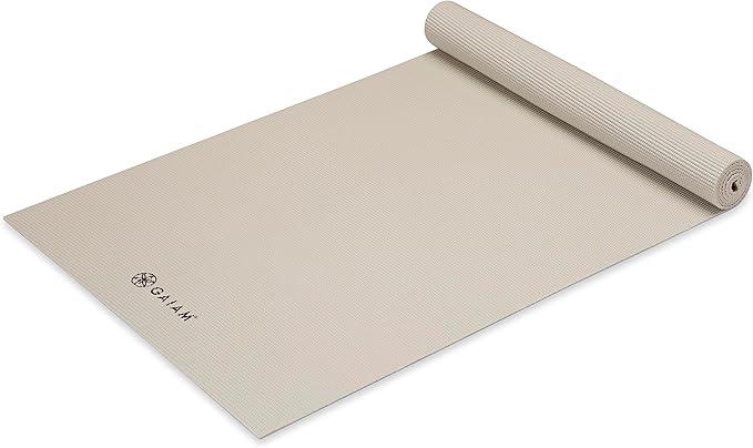 Gaiam Yoga Mat - Premium 5mm Solid Thick Non Slip Exercise & Fitness Mat for All Types of Yoga, Pilates & Floor Workouts (68" x 24" x 5mm)