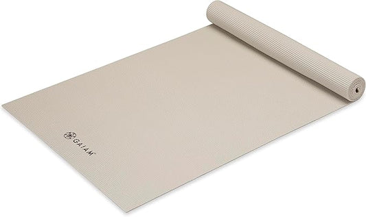 Gaiam Yoga Mat - Premium 5mm Solid Thick Non Slip Exercise & Fitness Mat for All Types of Yoga, Pilates & Floor Workouts (68" x 24" x 5mm)