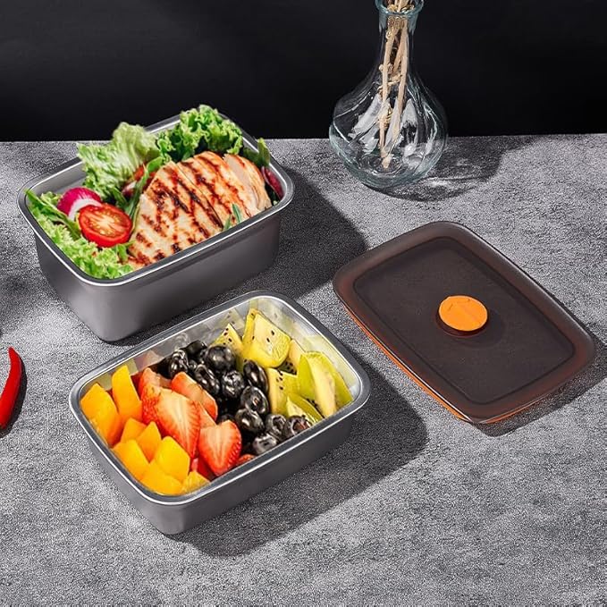 20 PCS Food Storage Containers with Lids Airtight (10 Containers & 10 Lids)，stainless steel food containers leak proof storage box with lid Locking Food Storage Container freezer storage