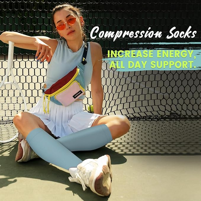 Iseasoo Copper Compression Socks (15-20 mmHg) for Men & Women - Running, Hiking, Cycling, Travel - Improves Circulation