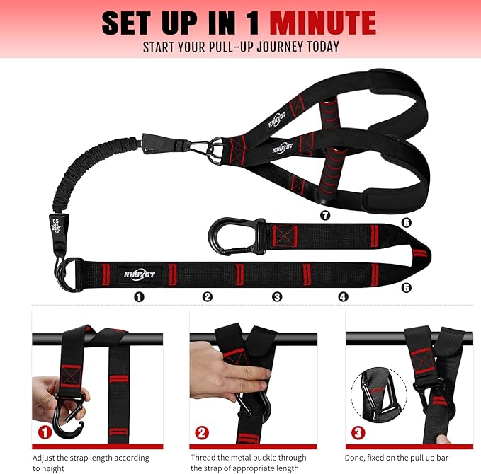 Pull Up Bands, Heavy Duty Resistance Bands with Handle, Workout Bands for Pull Up Bar, Pullup Assist Band Set for Exercise, Full Body Workout, Home Gym for Enhanced Strength, Muscle Training