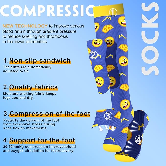 bropite Halloween Compression Socks for Women & Men-Pumpkin Ghost 6 Pairs 20-30mmhg Support Running Nurse Travel