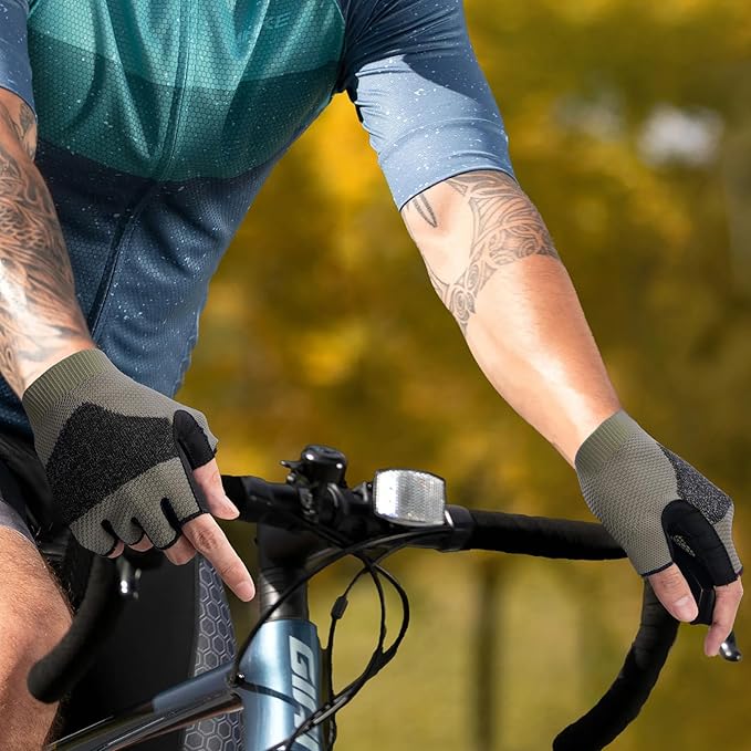 Cycling Gloves for Men Women, Half Finger Bike Gloves for Biking, Gym, Weight Lifting, Rowing, Riding, Outdoor Sports