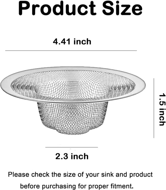 10Pcs Metal Mesh Kitchen Sink Strainer, 4.41" Stainless Steel Slop Basket Filter Trap Kitchen Sink Drain Strainer Screen Mesh Food Catcher for Most Kitchen Sink Bathroom Shower Floor Drain