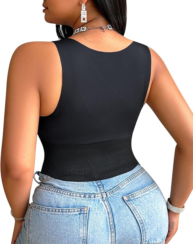 Front Closure Chest Brace Up for Women Lightweight Posture Corrector Sleeveless Slimming Back Brace Support Shaper